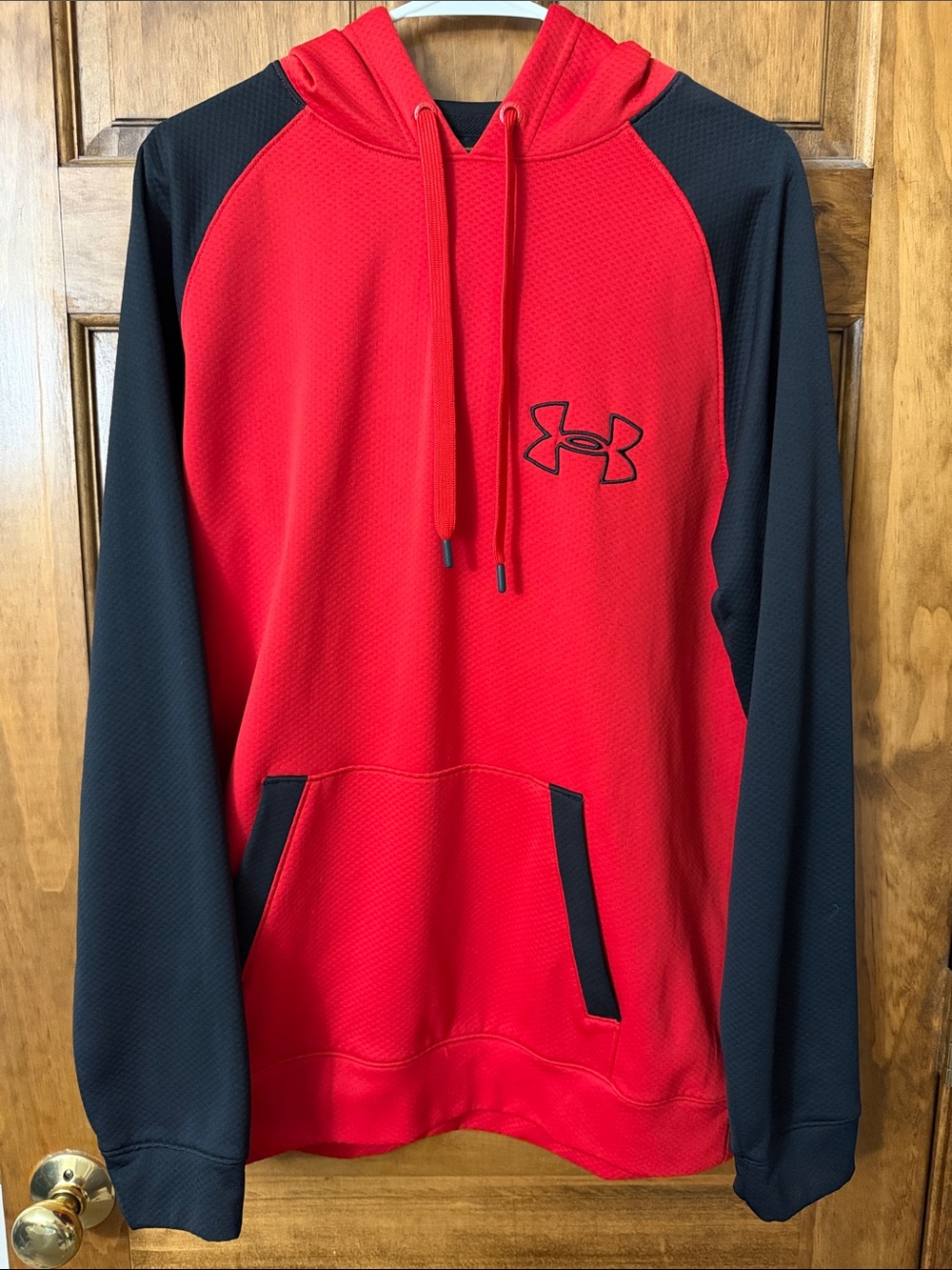 Under Armour Red and Black Pullover Hoodie with Logo